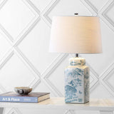 25" Blue And White Table Lamp With Drum Shade - HomeRoots - Flyclothing LLC