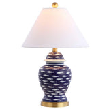 22" Navy Blue White And Gold Urn Table Lamp With Empire Shade - HomeRoots - Flyclothing LLC