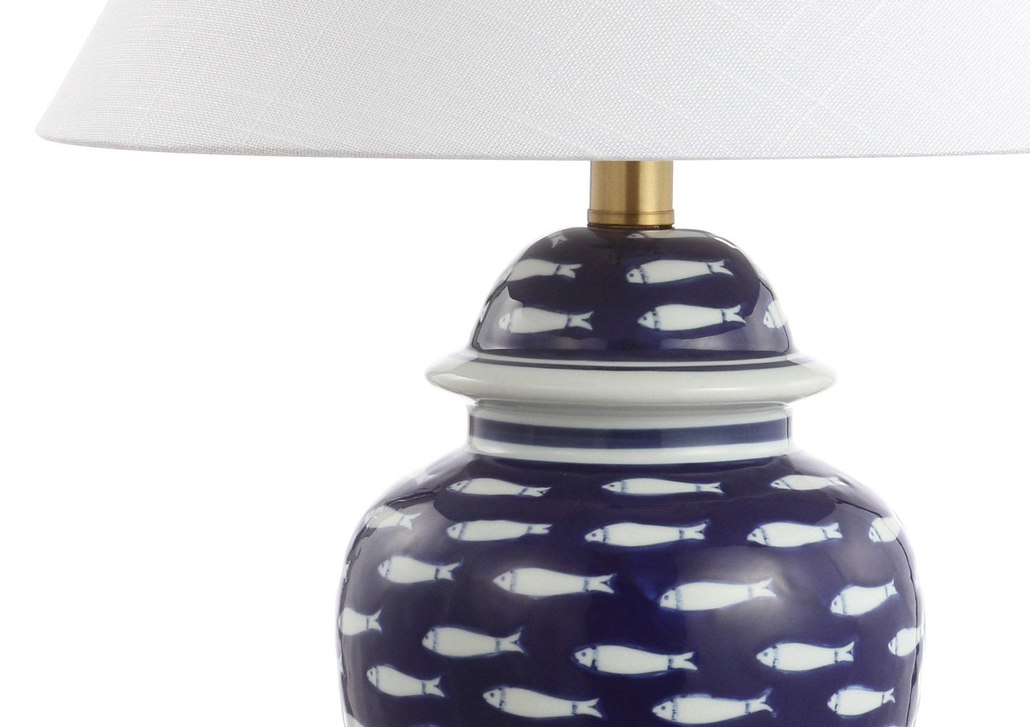 22" Navy Blue White And Gold Urn Table Lamp With Empire Shade - HomeRoots - Flyclothing LLC