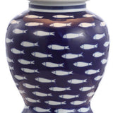 22" Navy Blue White And Gold Urn Table Lamp With Empire Shade - HomeRoots - Flyclothing LLC