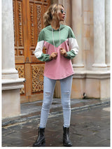 Color Block Casual Long Sleeve Hoodie - Trendsi - Flyclothing LLC