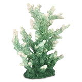 9" Green Resin Hand Painted Coral Tabletop Sculpture - HomeRoots - Flyclothing LLC
