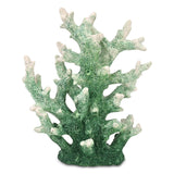 9" Green Resin Hand Painted Coral Tabletop Sculpture - HomeRoots - Flyclothing LLC