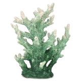 9" Green Resin Hand Painted Coral Tabletop Sculpture - HomeRoots - Flyclothing LLC