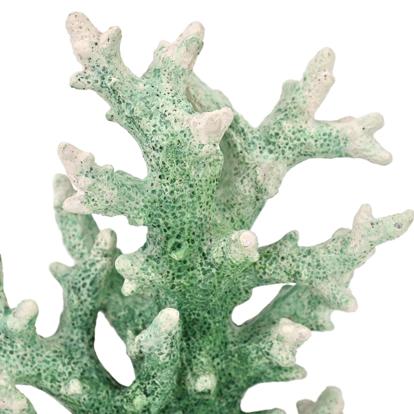 9" Green Resin Hand Painted Coral Tabletop Sculpture - HomeRoots - Flyclothing LLC