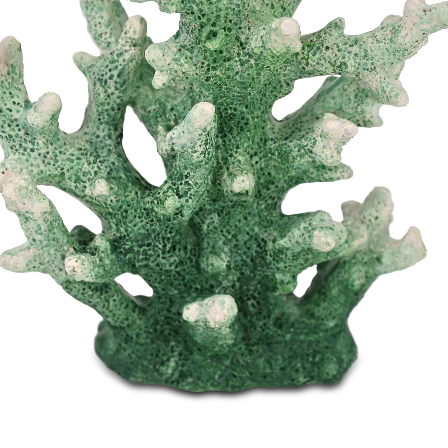 9" Green Resin Hand Painted Coral Tabletop Sculpture - HomeRoots - Flyclothing LLC
