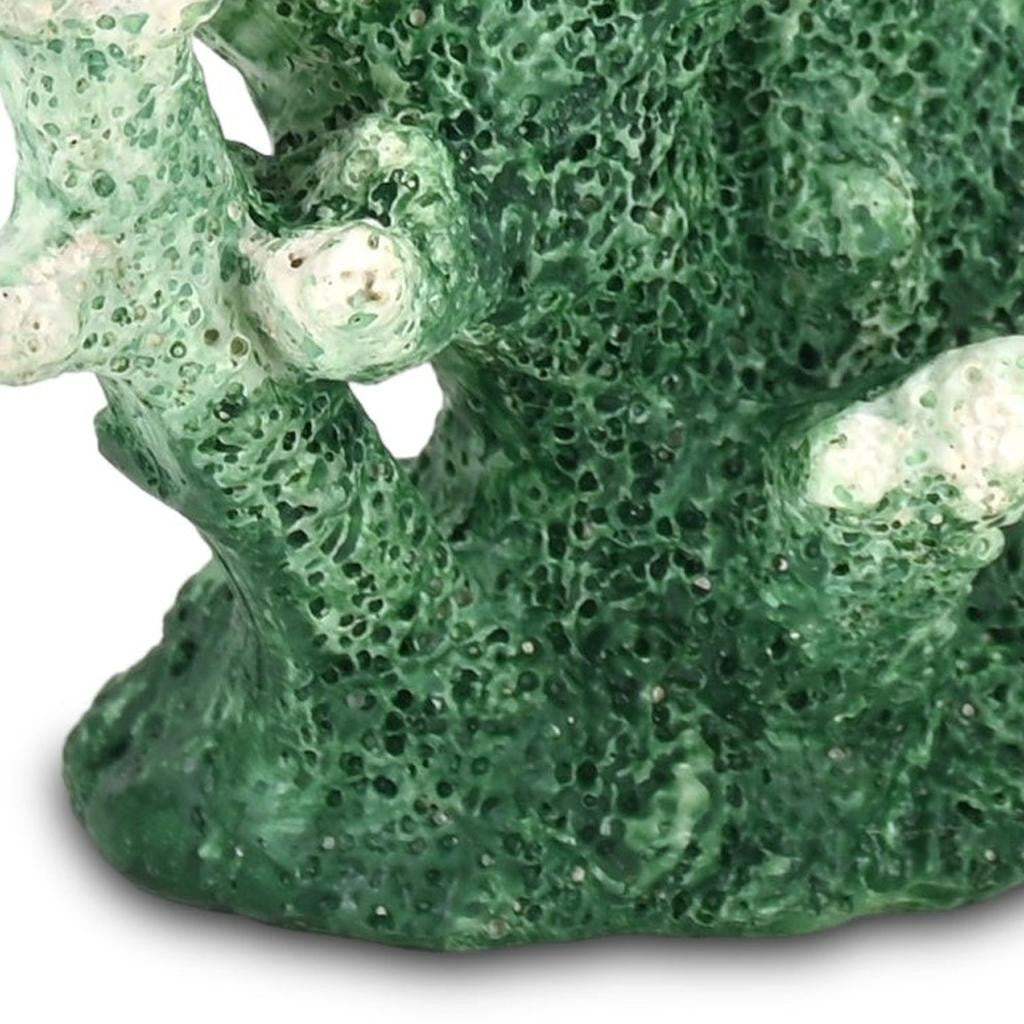 9" Green Resin Hand Painted Coral Tabletop Sculpture - HomeRoots - Flyclothing LLC