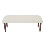 47" Cream and Brown Boucle and Solid Wood Upholstered Bench - Homeroots - Flyclothing LLC