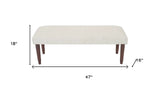 47" Cream and Brown Boucle and Solid Wood Upholstered Bench - Homeroots - Flyclothing LLC