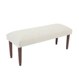 47" Cream and Brown Boucle and Solid Wood Upholstered Bench - Homeroots - Flyclothing LLC