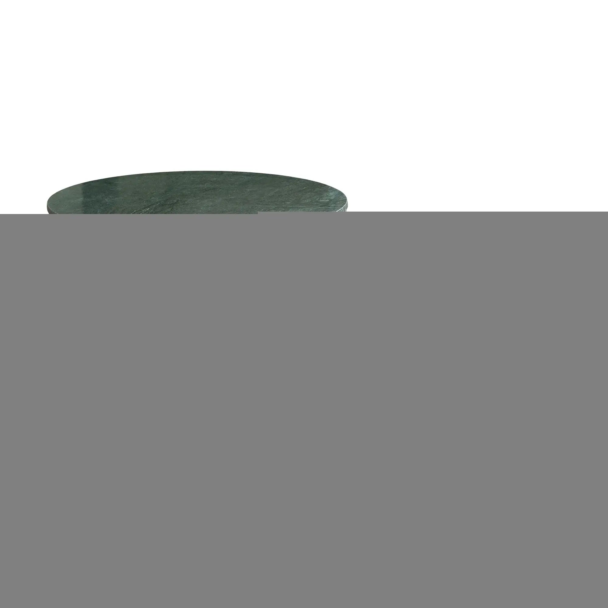 Set Of Two Green and Gold Genuine Marble and Iron Round Frame Nested Coffee Tables - Homeroots - Flyclothing LLC