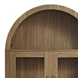 67" Brown Wood Oval Accent Cabinet With Two Doors - Homeroots - Flyclothing LLC