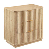 28" Oak Ribbed Texture Wood Three Drawer Dresser - HomeRoots - Flyclothing LLC