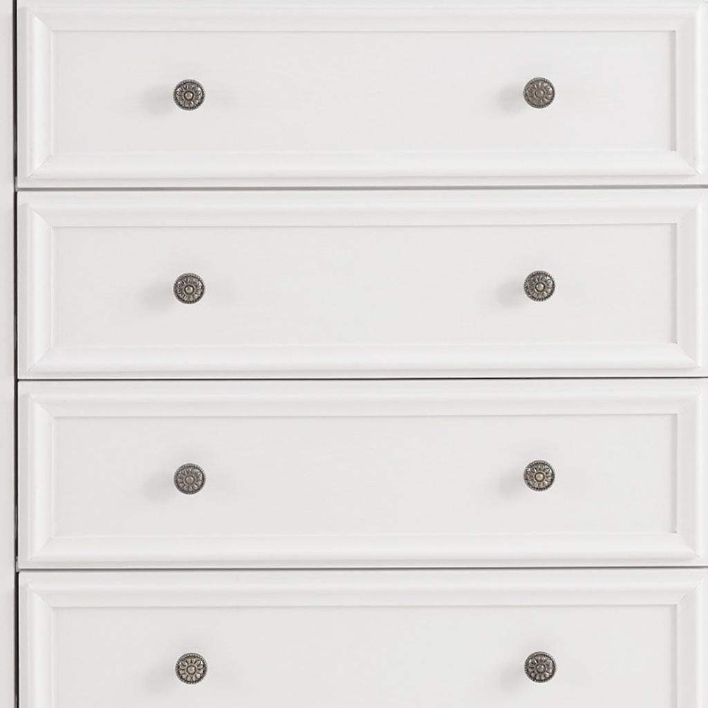 32" White Wood Five Drawer Dresser - HomeRoots - Flyclothing LLC