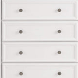 32" White Wood Five Drawer Dresser - HomeRoots - Flyclothing LLC