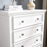 32" White Wood Five Drawer Dresser - HomeRoots - Flyclothing LLC