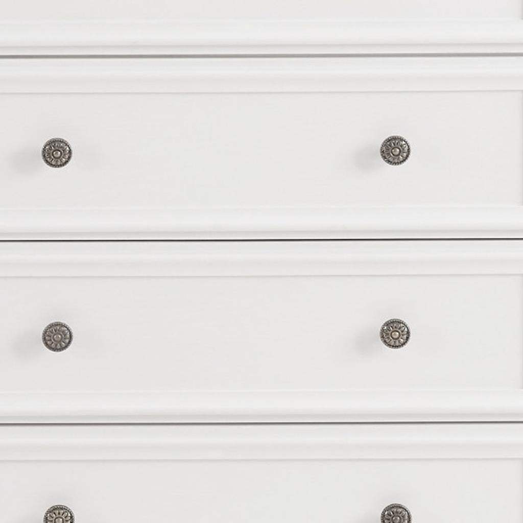 32" White Wood Five Drawer Dresser - HomeRoots - Flyclothing LLC