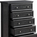 32" Black Wood Five Drawer Dresser - HomeRoots - Flyclothing LLC