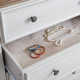32" Beige And Brown Wood Five Drawer Dresser - HomeRoots - Flyclothing LLC