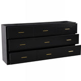 63" Black Wood Nine Drawer Triple Dresser - HomeRoots - Flyclothing LLC