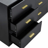 63" Black Wood Nine Drawer Triple Dresser - HomeRoots - Flyclothing LLC