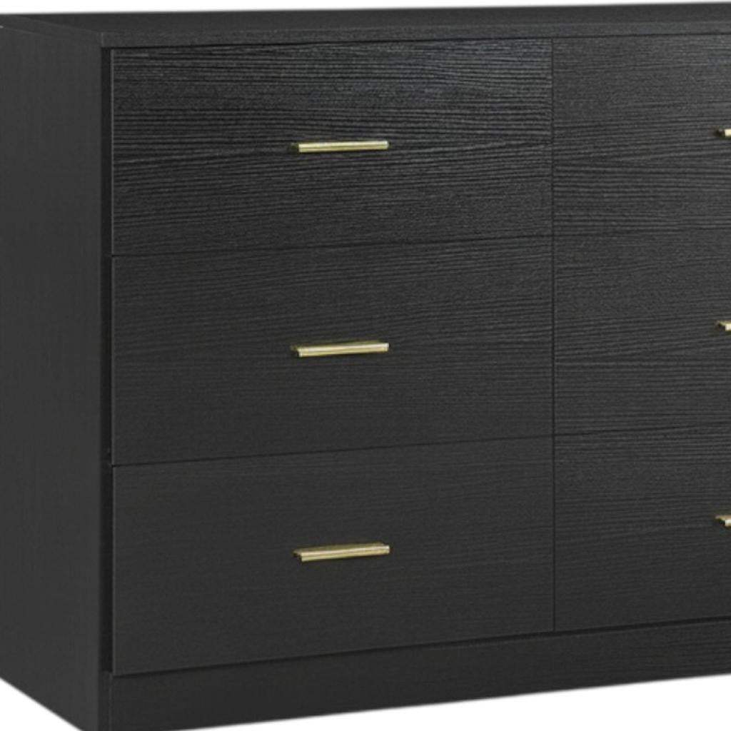 63" Black Wood Nine Drawer Triple Dresser - HomeRoots - Flyclothing LLC