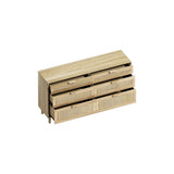 59" Natural Wood and Rattan Six Drawer Double Dresser - HomeRoots - Flyclothing LLC