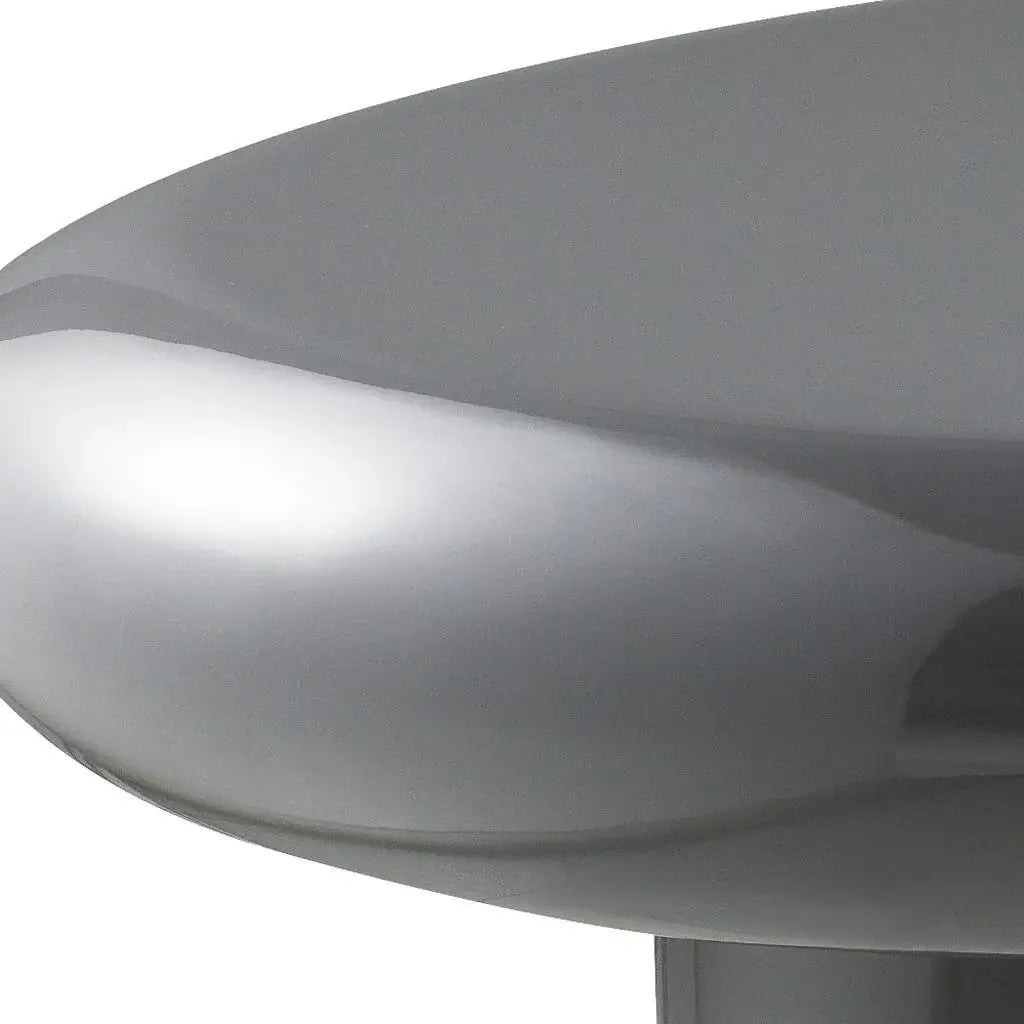 46" Gray Wood and Steel Oval Coffee Table - Homeroots - Flyclothing LLC