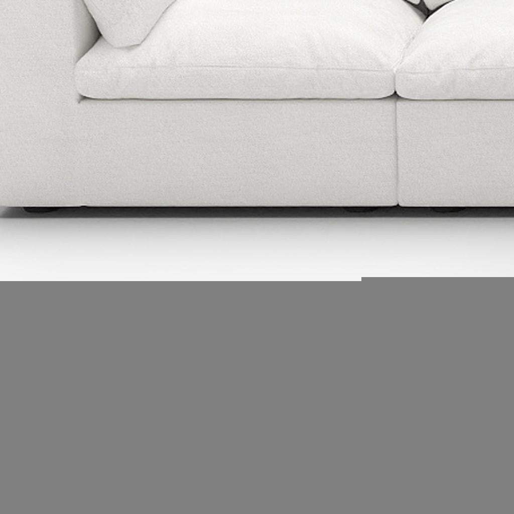 White Linen Blend Modular L Shaped Five Piece Corner Sectional - HomeRoots - Flyclothing LLC