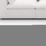 White Linen Blend Modular L Shaped Five Piece Corner Sectional - HomeRoots - Flyclothing LLC