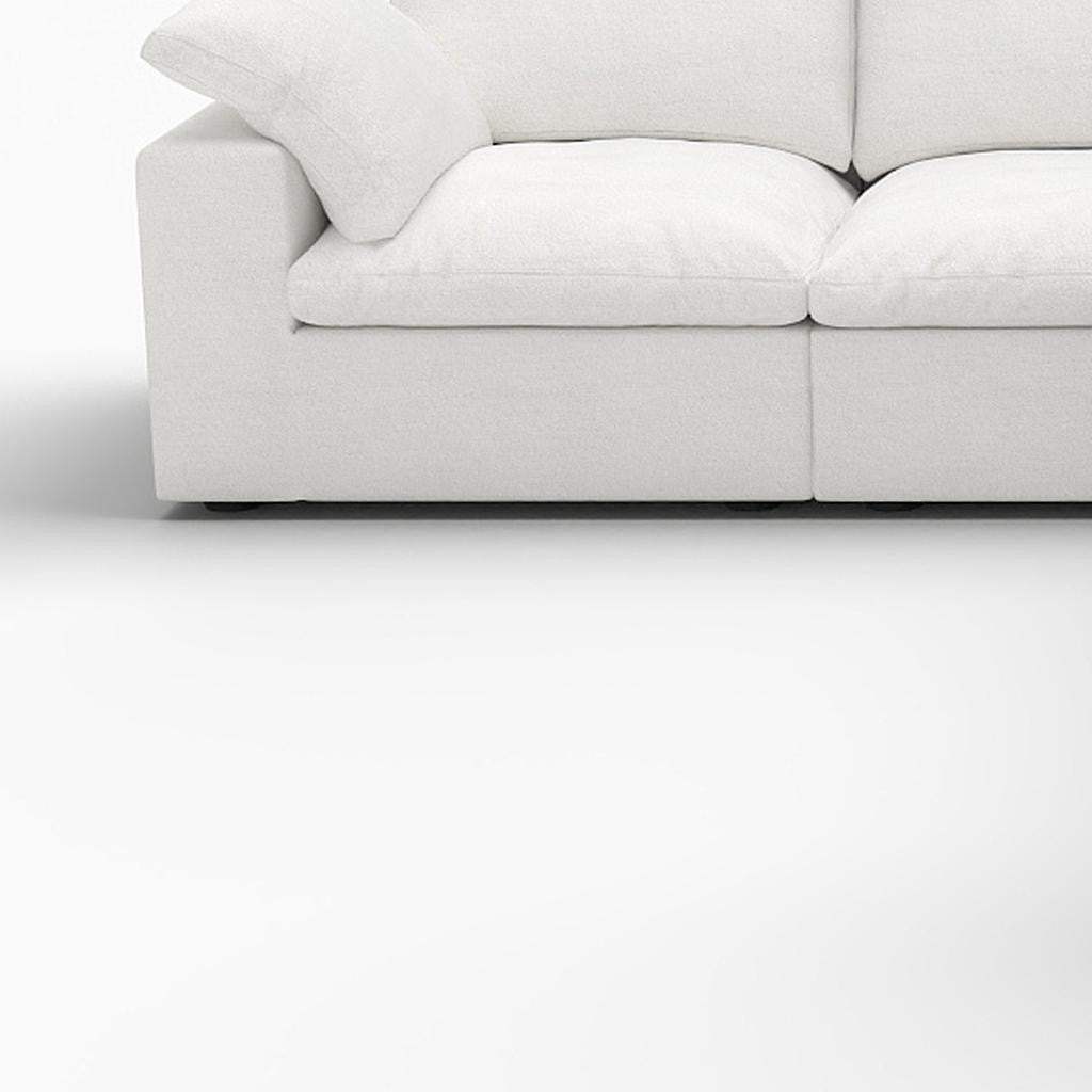 White Linen Blend Modular L Shaped Five Piece Corner Sectional - HomeRoots - Flyclothing LLC