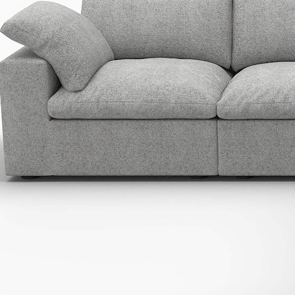 Light Gray Linen Blend Modular L Shaped Five Piece Corner Sectional - HomeRoots - Flyclothing LLC