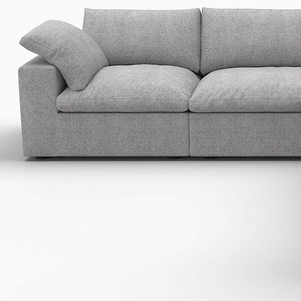 Light Gray Linen Blend Modular L Shaped Five Piece Corner Sectional - HomeRoots - Flyclothing LLC