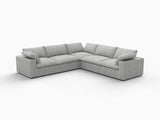 Light Gray Linen Blend Modular L Shaped Five Piece Corner Sectional - HomeRoots - Flyclothing LLC