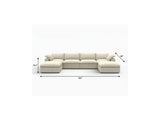 160" Khaki Linen Blend Modular Universal Sofa With Ottoman And Storage - HomeRoots - Flyclothing LLC