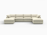 160" Khaki Linen Blend Modular Universal Sofa With Ottoman And Storage - HomeRoots - Flyclothing LLC