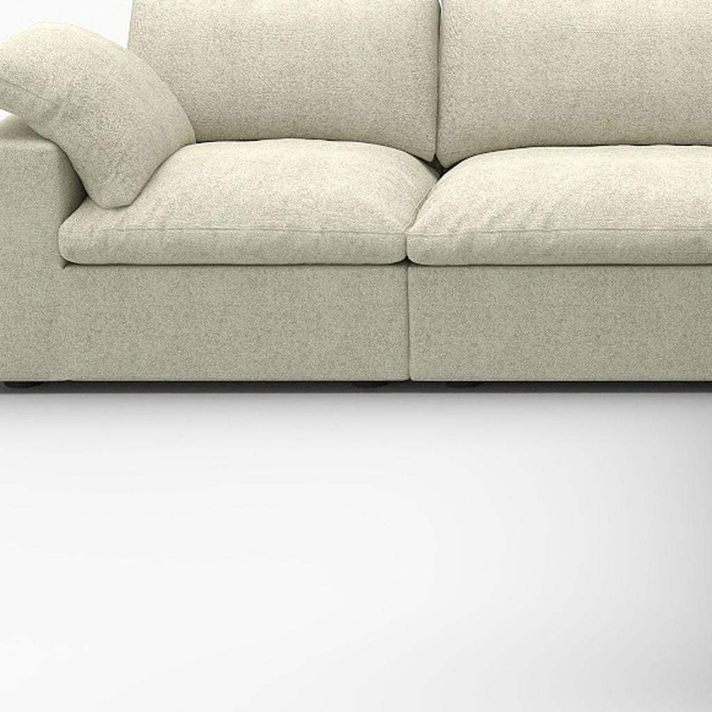 Khaki Linen Blend L Shaped Five Piece Corner Sectional - HomeRoots - Flyclothing LLC