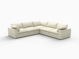 Khaki Linen Blend L Shaped Five Piece Corner Sectional - HomeRoots - Flyclothing LLC
