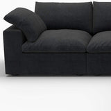 Black Linen Blend Modular L Shaped Five Piece Corner Sectional - HomeRoots - Flyclothing LLC