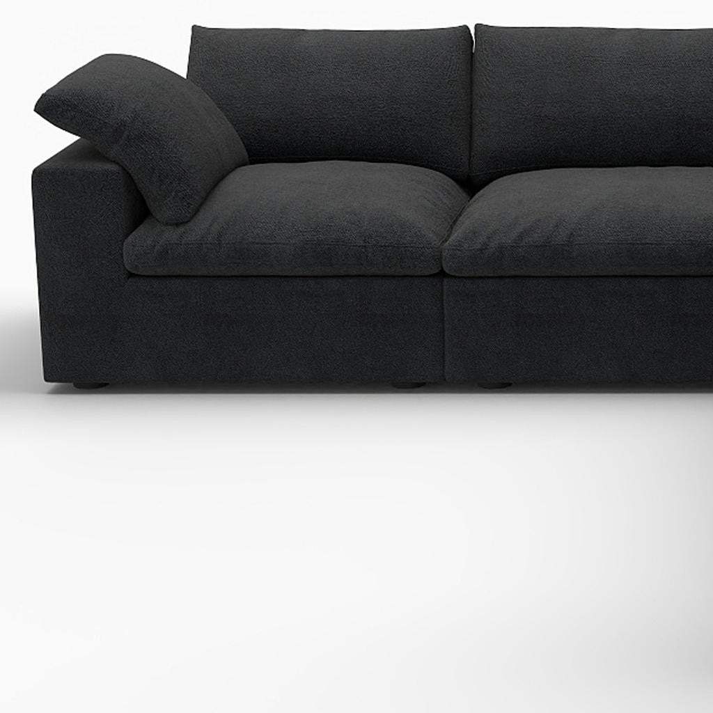 Black Linen Blend Modular L Shaped Five Piece Corner Sectional - HomeRoots - Flyclothing LLC