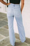 Distressed High Waist Jeans - Trendsi