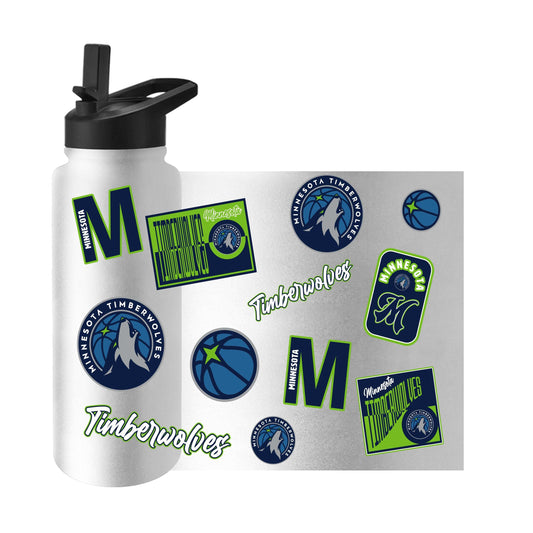 Minnesota Timberwolves 34oz White Dreamweave Quencher Bottle - Logo Brands - Flyclothing LLC