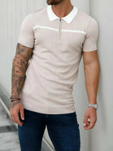 Men's Plus Size Collared Neck Short Sleeve Polo - Trendsi - Flyclothing LLC