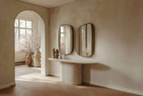 71" Beige Genuine Marble Oval Pedestal Console Table - HomeRoots - Flyclothing LLC