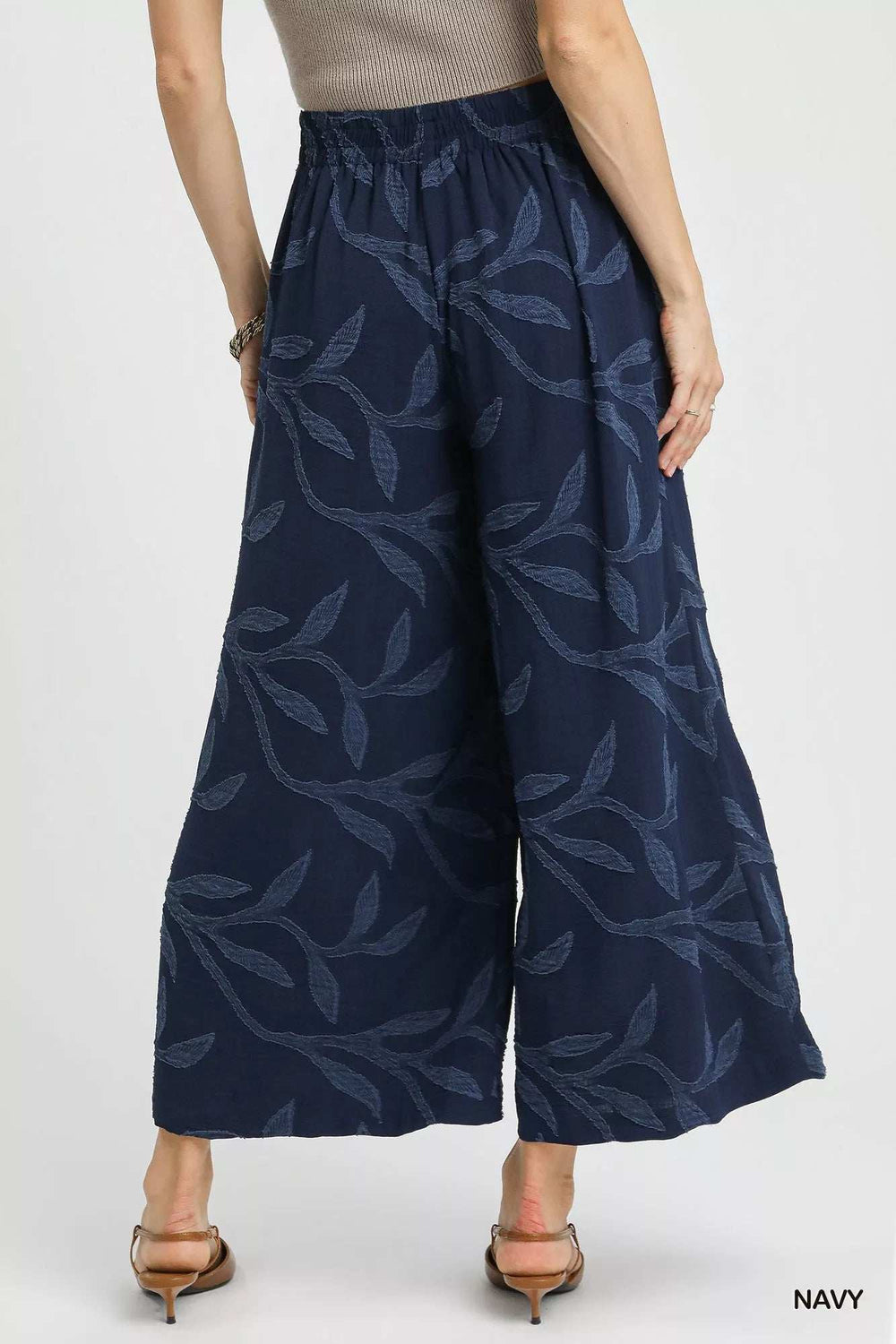 Umgee Jacquard Wide-Leg Pants - Trendsi - Flyclothing LLC