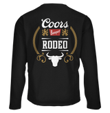 Coors Banquet Beer Rodeo Bull Double Sided Long Sleeve T-Shirt - Black