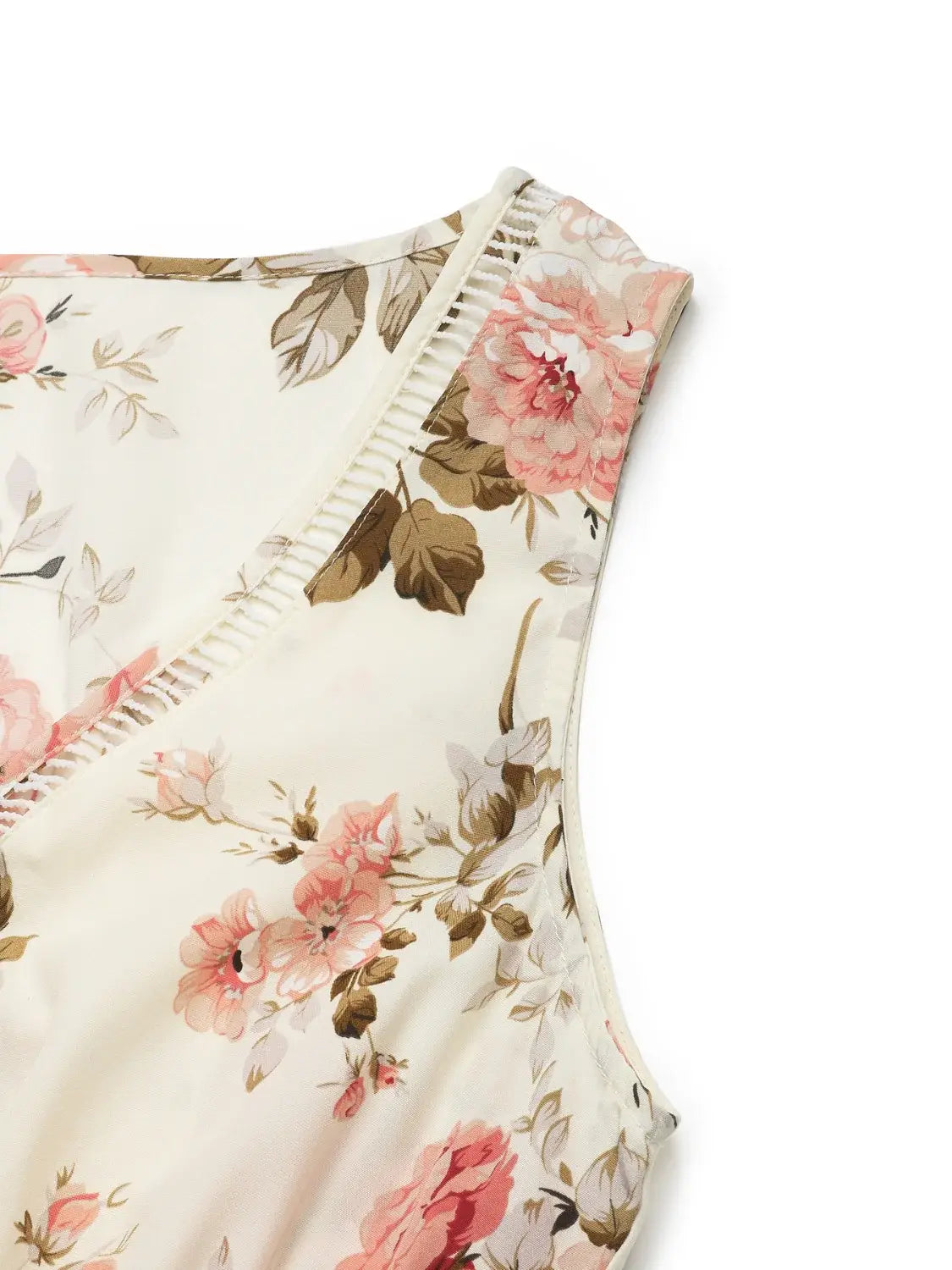 Printed Ruffled Hem V-Neck Sleeveless Dress - Trendsi - Flyclothing LLC