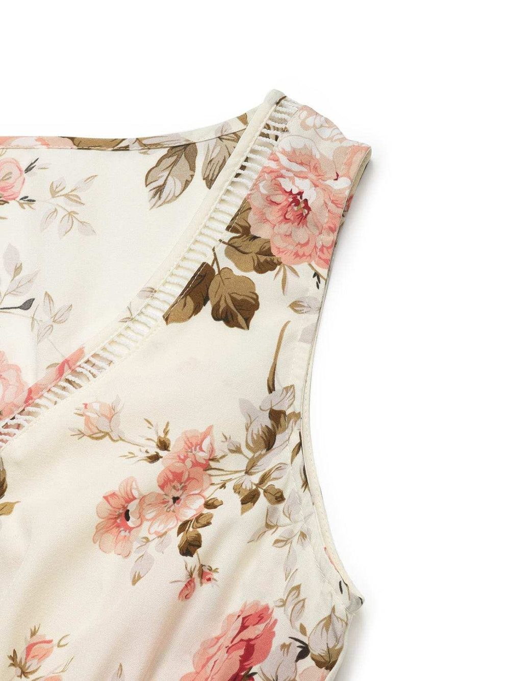 Printed Ruffled Hem V-Neck Sleeveless Dress - Trendsi - Flyclothing LLC