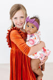 Pumpkin Spice Velvet Ruffle Twirl Dress - Mila & Rose ®