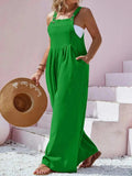 Plus Size Square Neck Wide Leg Overalls - Trendsi - Flyclothing LLC